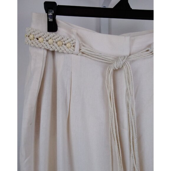 House of Harlow 1960 Womens Cream Pleat Front Lined Pants Slacks w/Belt Sz M NEW - Picture 3 of 5